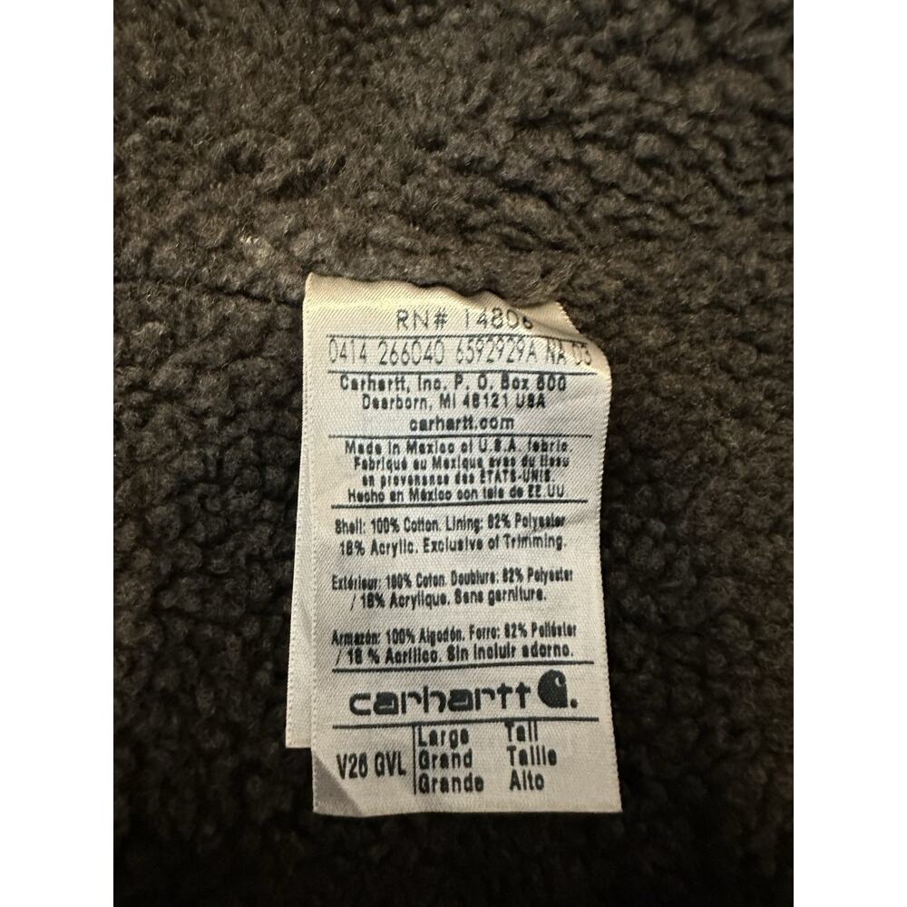 Carhartt Sandstone Duck Vest With Sherpa Lining Relaxed Fit Large Tall - Picture 8 of 8